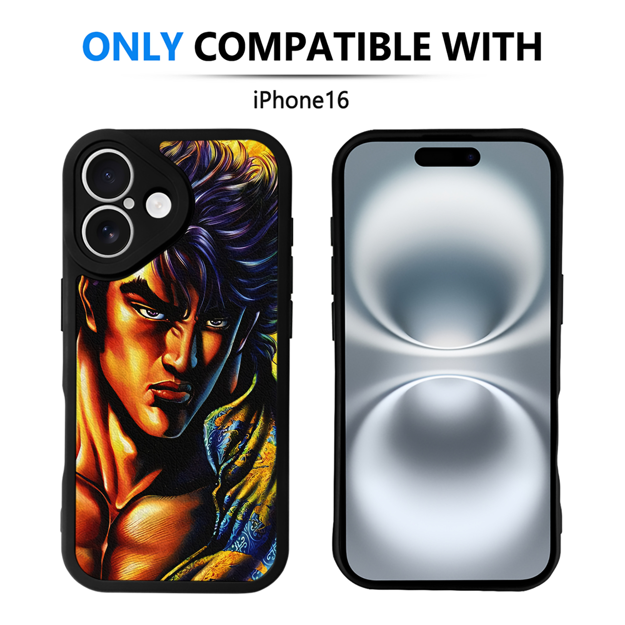 （画像用） 北斗の拳 Fist of the North Star 【iPhone 16シリーズ対応】シリコンスマホケース（レザー調） 材質：シリコン